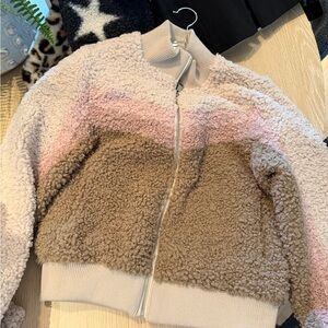 Cozy Kids Sherpa Jacket - Pink and Brown